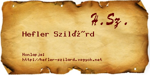Hefler Szilárd névjegykártya